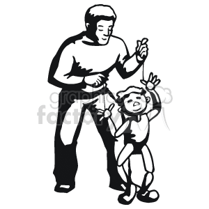 Black and white male puppet master clipart. Royalty-free image # 160651