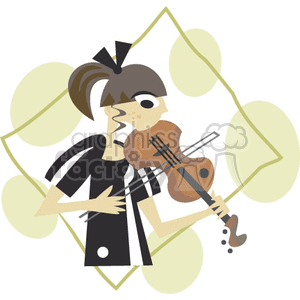 girl playing violin clipart. Commercial use image # 160937