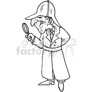black and white image of man sleuth clipart. Royalty-free image # 161569