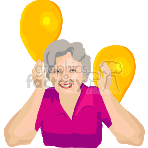 senior woman excited clipart.