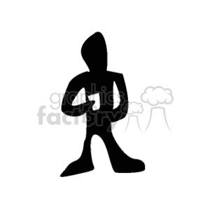 shadow guy holding a card clipart.