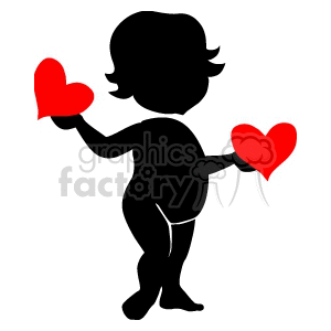 Girl holding hearts clipart. Royalty-free image # 161919
