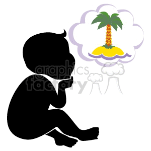 Person dreaming of a tropical vacation clipart. Royalty-free image # 161921