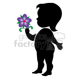  shadow people silhouette flower flowers girl girls   people-055 Clip Art People Shadow People 
