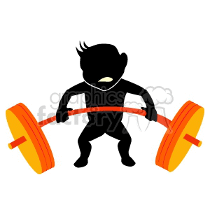 cartoon man lifting weights clipart. Commercial use image # 162007