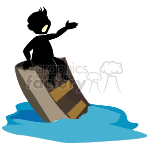 person on sinking boat
