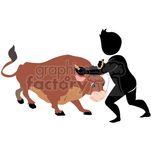  shadow people silhouette working work humans bull fighter fighters bulls Clip Art People Shadow People  matador grab holding horns 