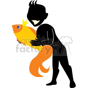 Man holding a gold fish