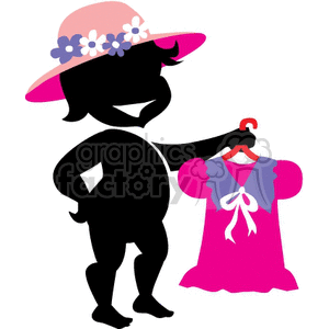 Women holding up a pink shirt clipart. Royalty-free image # 162113