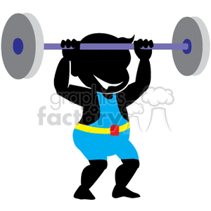 cartoon man lifting weights clipart.