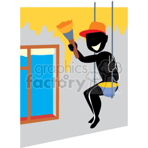 Man painting the side of a house yellow clipart. Royalty-free image # 162235