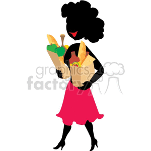  shadow people silhouette working work humans grocery store bags food shopping female   people-363 Clip Art People Shadow People 