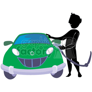 shadow people silhouette working work humans gas fuel car cars green pumping pump people-367 Clip Art gasoline man station fill petro
