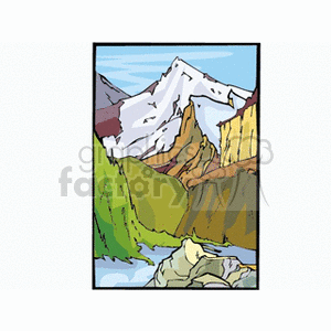 Moutains with river clipart. Royalty-free image # 163650