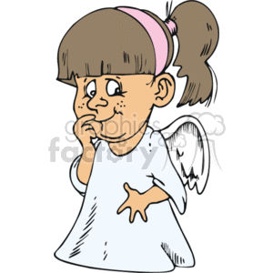 Little girl dressed like an angel clipart. Commercial use image # 164688
