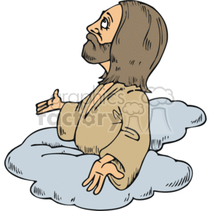 Jesus in the clouds clipart. Commercial use image # 164788