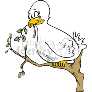 dove sitting on a branch clipart. Commercial use icon # 164808