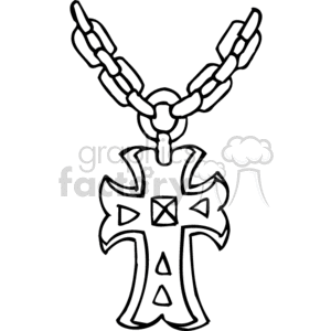 drawing of a cross necklace clipart. Commercial use image # 164853