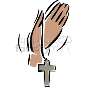 cartoon praying hands clipart. Royalty-free image # 164988