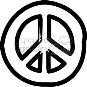 peace sign symbol  peace801.gif Clip Art black white