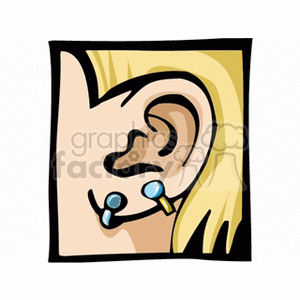   ear ears earring earrings  earclip.gif Clip Art Science Health-Medicine 