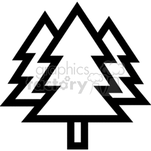 clipart - pine trees line art.