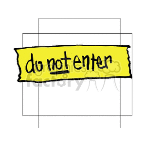Yellow Do not enter Sign clipart. Commercial use image # 167213