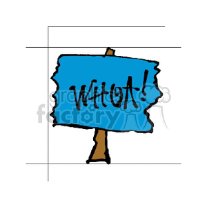 Blue Whoa Sign clipart. Commercial use image # 167228