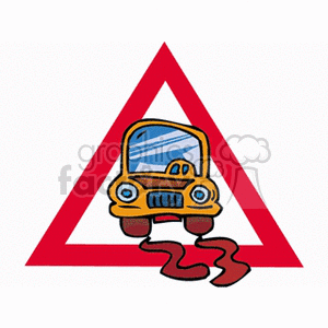   street sign signs car cars slippery  attentiongreasyroad.gif Clip Art Signs-Symbols Road Signs 