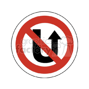 no u turn street sign clipart. Commercial use image # 167374
