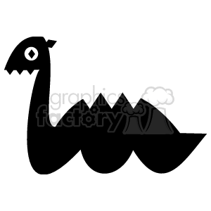 This clipart image features a simplified, cartoon-style drawing of a snake. The snake has a whimsical design with zigzag patterns signifying its body's scales and a small, friendly eye.