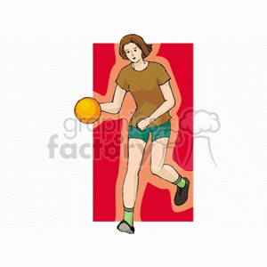 girl dribbling a basketball clipart. Royalty-free image # 168003