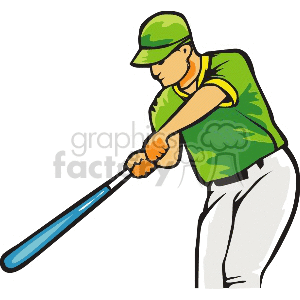 Baseball player hitting the ball clipart. Commercial use image # 168466