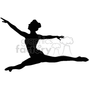 ballet split jump silhouette  clipart.