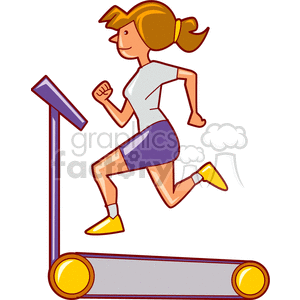 women running on a treadmill clipart. Commercial use image # 169544