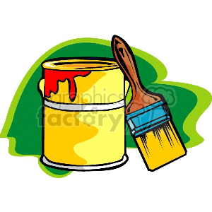   tool tools paint can cans brush  paint-brush-bucket.gif Clip Art Tools 