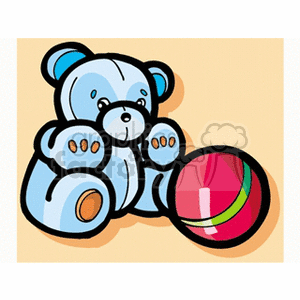   teddy bear bears ball balls toy toys  bearball.gif Clip Art Toys-Games 