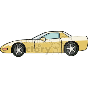   car cars  BTG0102.gif Clip Art Transportation cartoon corvette yellow