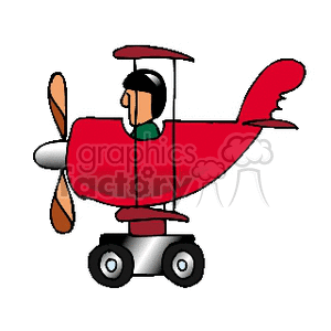 red rolling airplane clipart. Royalty-free image # 171901