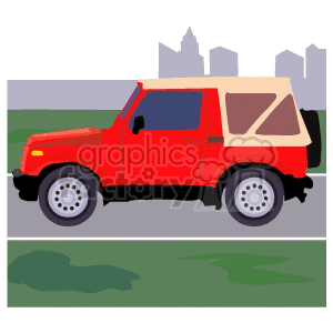  truck trucks autos vehicles jeep red 4x4  Clip Art Transportation Land 