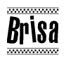 The clipart image displays the text Brisa in a bold, stylized font. It is enclosed in a rectangular border with a checkerboard pattern running below and above the text, similar to a finish line in racing. 