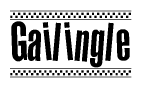 The image contains the text Gailingle in a bold, stylized font, with a checkered flag pattern bordering the top and bottom of the text.