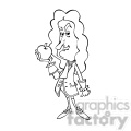 Royalty-Free Isaac Newton bw cartoon caricature 391697 vector clip art