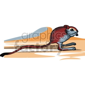 The clipart image shows a kangaroo mouse, which is a type of rodent with big feet and a long tail. The are capable of jumping up to 9 feet!