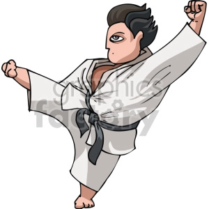 man doing karate kick