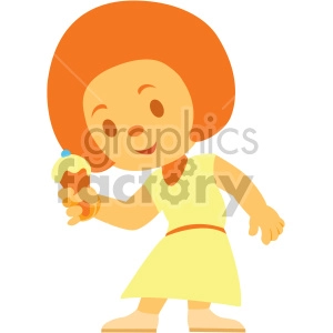cartoon girl eating ice cream cone