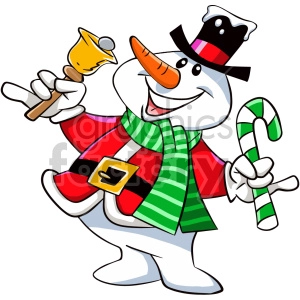 happy cartoon christmas snowman character