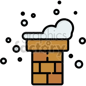 snow covered chimney christmas icon