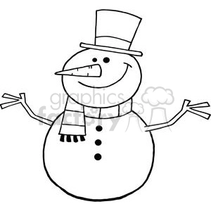 Outlined-Friendly-Snowman