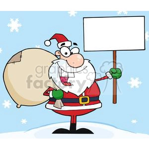 3654-Jolly-Christmas-Santa-Holding-A-Blank-Sign